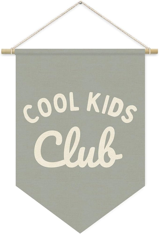 Playroom Wall Hanging Banner, Cool Kids Club Pennant Flag, Boy Nursery Decor, Classroom Decor Baby Nursery Room Banner