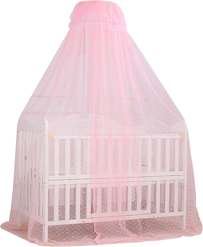 Adjustable Height Baby Bed Canopy - Encrypted Breathable Mesh Bed Curtain for Cribs and Toddler Beds, Nursery Decoration Accessory