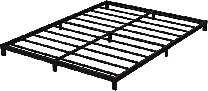 5 Inch Low Queen Bed Frame Heavy Duty Metal Platform, No Box Spring Needed, Easy Assembly Mattress Foundation, No Noise, Black