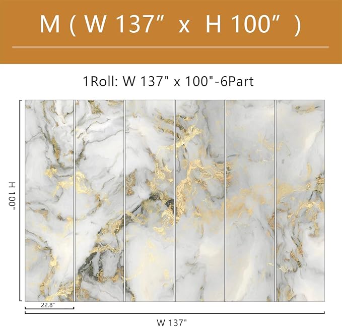 Abstract Marble Background Wall Mural Wallpaper Peel and Stick for Living Room Office 137"x100"