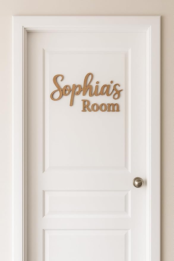 STRONGUS Personalized Wood Name Sign – Custom Nursery or Family Wall Décor – Baby Name Sign, Kids Room or Home Sign – Choose Font & Size – Rustic Wooden Gift (2nd line of text)