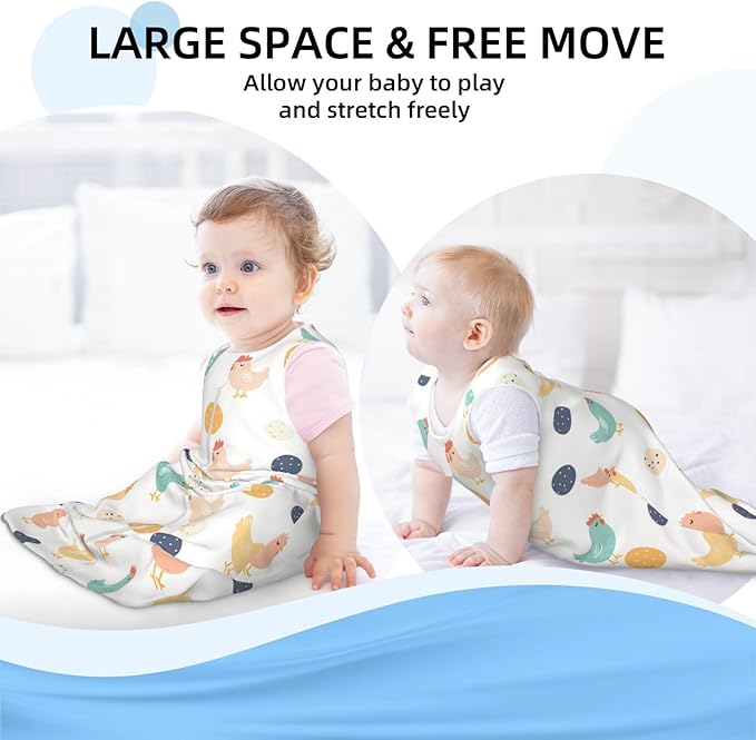 Baby Sleep Sack Sleeveless Sleeping Bag Wearable Blanket Soft Breathable Toddler Sleep Bag Colorful Dinosaur