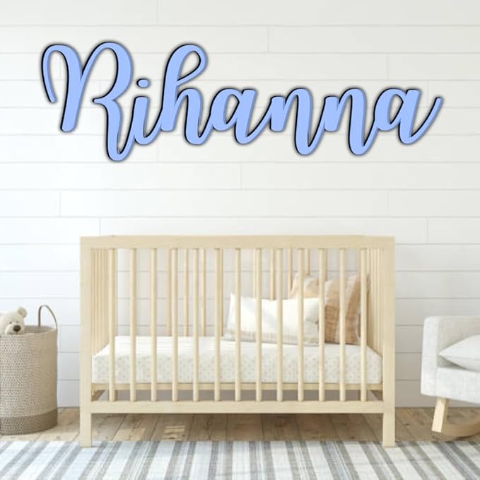 Personalized Wooden Baby Name Sign - Custom Name Wall Decor for Nursery - Boy & Girl Name Signs - Baby Announcement Sign - Wooden Custom Name Signs for Wall - Ideal Nursery Name Signs