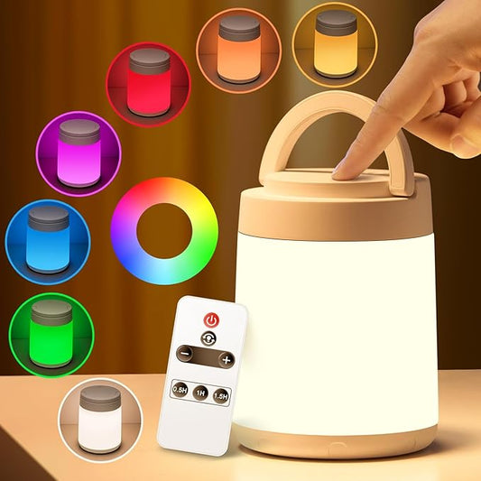 Baby Night Light for Baby Nursery Lamp,10 Colors+8 Dimmable Night Lights for Kids Lantern,Rechargeable+Remote+Touch Nightlight for Kids Room,1800mAh Touch light, Night Lamp for Nursery,Christmas Gifts