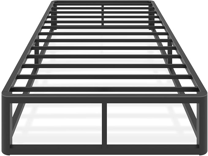 Upgrade Anti Bending and Round Corner Legs 10 inch Metal Twin XL Bed Frame 3500 LBS Heavy Steel Slats Support Platform Bed Frames No Box Spring Needed Platform Noise Free Easy Assembly
