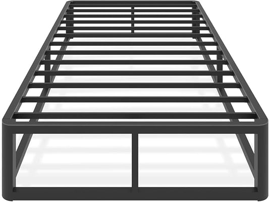 Upgrade Anti Bending and Round Corner Legs 10 inch Metal Twin XL Bed Frame 3500 LBS Heavy Steel Slats Support Platform Bed Frames No Box Spring Needed Platform Noise Free Easy Assembly