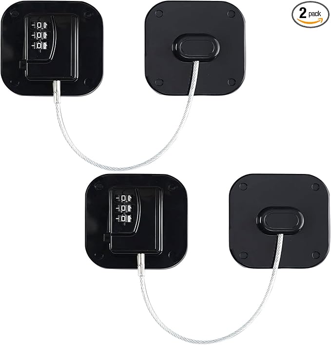 2 Pack Refrigerator Combination Locks for Freezer, Cabinets and Drawer, Closets, Windows, Doors and Child Locks -Easy to Install, No Keys Needed