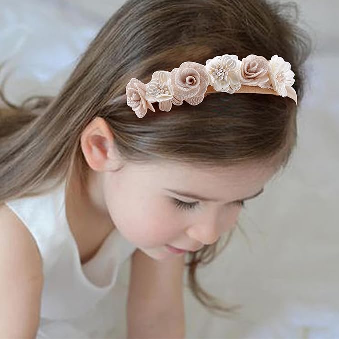 6pcs Baby Headbands Nweborn Flower Hair Bows for Girls-Infant Elastic Hair Band Bows Wraps Baby Headband Hair Accessories Gifts for Toddles