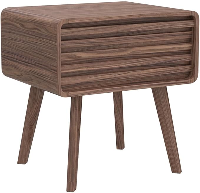 mopio Ensley Mid Century Modern Side Table, Small Accent Tables for Living Room, Mid Century Modern Night Stand, Bedside Tables, Wood Nightstands for Bedroom (Walnut, Set of 2)