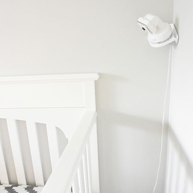 Anywhere Baby Monitor Wall Mount – No-Drill Adhesive Shelf for Cameras – Compatible with Most Baby Monitor Brands – White, 2 Pack