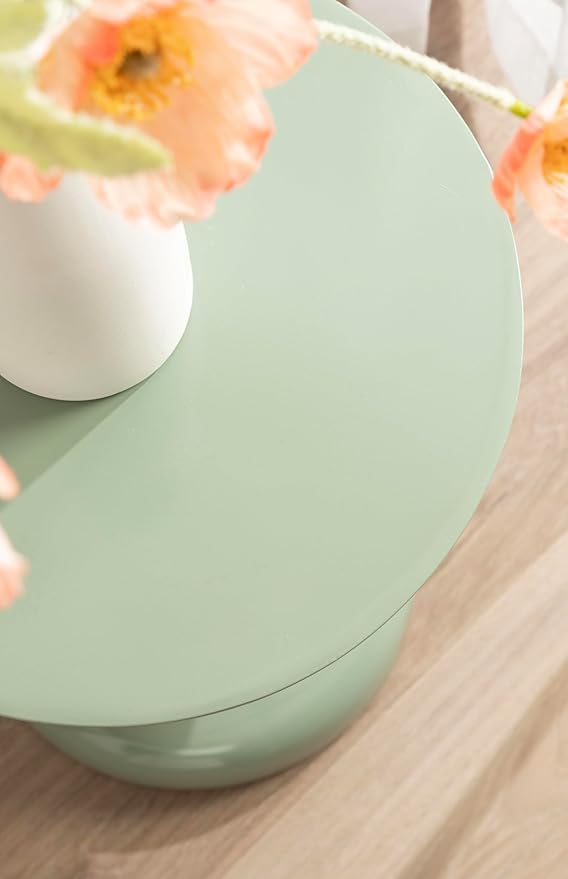 Kate and Laurel Fondi Modern Metal Round Side Table, 12 x 12 x 21, Green, Dorm Living Room Stacked Bubble End Table for Use as Bedroom Nightstand or Outdoor Patio Decor Option