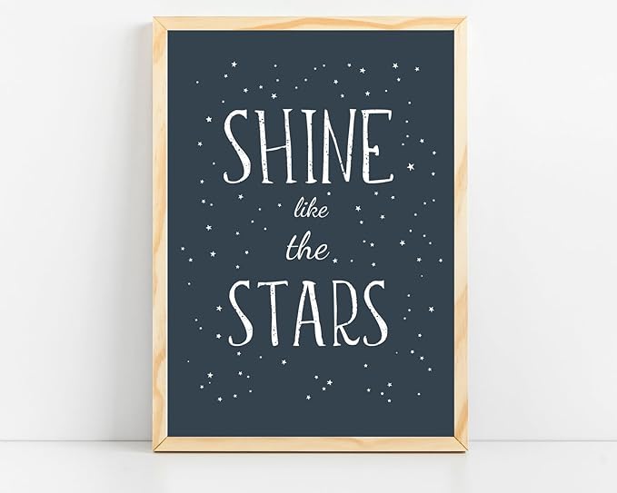 VUVUKU Space Themed Nursery For Baby Boy Print Decor Art Stars Kids Prints Room Wall