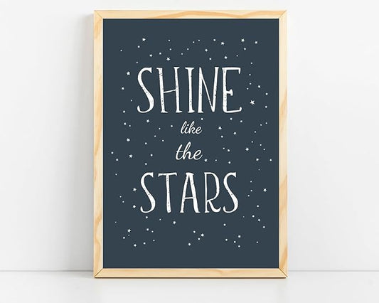 VUVUKU Space Themed Nursery For Baby Boy Print Decor Art Stars Kids Prints Room Wall