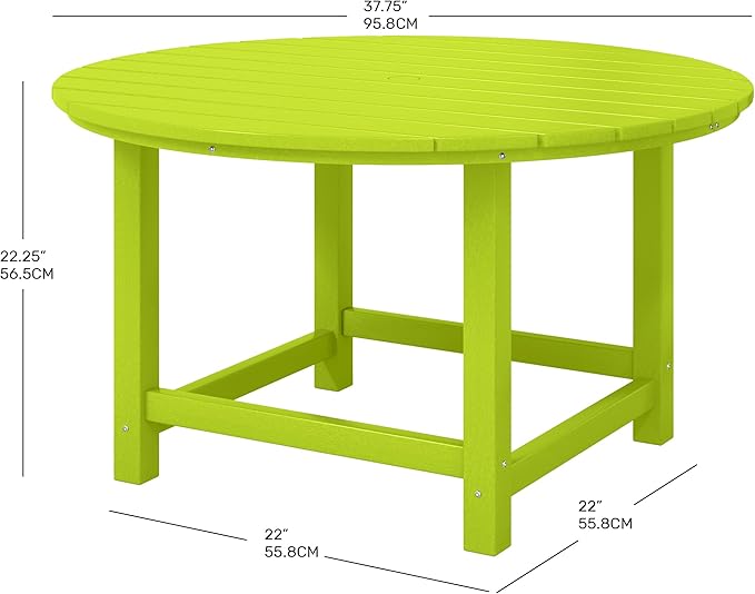 Costaelm Kids Dinner Table, Toddler Play Desk Student Desk Outdoor Childrens Picnic Tables for Children Arts & Crafts, Snack Time, Multi-Activity Table for Ages 2-8 in Home/Outside, Lime