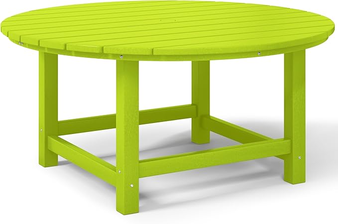 Costaelm Kids Dinner Table, Toddler Play Desk Student Desk Outdoor Childrens Picnic Tables for Children Arts & Crafts, Snack Time, Multi-Activity Table for Ages 2-8 in Home/Outside, Lime