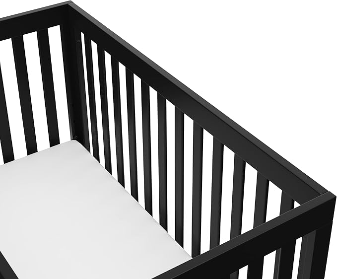 Storkcraft Beckett Convertible Crib (Black) – Converts from Baby Crib to Toddler Bed and Daybed, Fits Standard Full-Size Crib Mattress, Adjustable Mattress Support Base