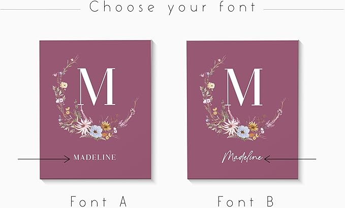Personalized Name Flower Nursery Wall Art Prints, Crib & Nursery décor, Newborn Baby Girl Gift Present, Floral Baby Girl Room Pictures, Poster For Baby And Kids (6 Prints, Flower 6)