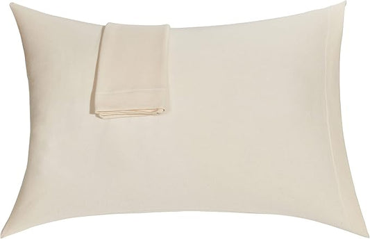 Snuggle-Pedic Pillow Case - Queen 20" x 30" White Pillow Cases w/Breathable Stretch Knit Cotton