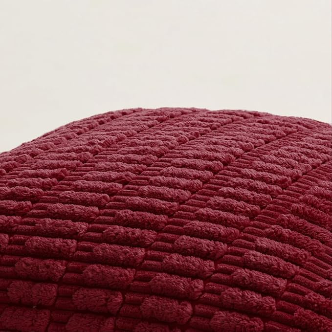 Fancy Homi 2 Packs Decorative Throw Pillow Covers for Living Room Couch Bed, Modern Farmhouse Boho Home Decor, Accent Cushion Case (12 x 12 Inch, Burgundy)