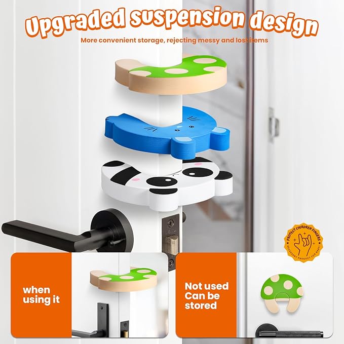 HNYYZL Enlarged Door Stopper,6Pcs Finger Pinch Guard,Door Slam Stopper,Door Holder to Keep Door Open