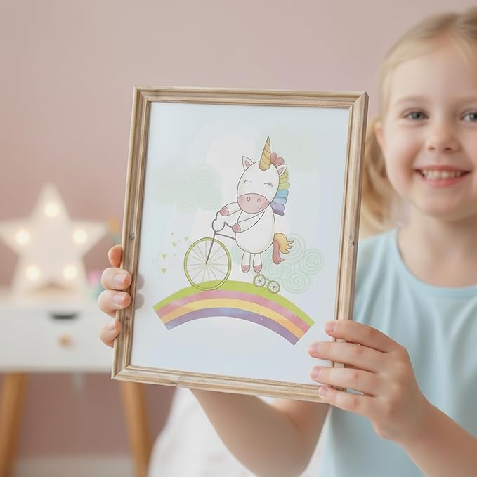 Unicorn Wall Decor Art Prints (Set of 4) - Unframed - 8x10s | Girls Room Decor | Enchanting and Whimsical Design | Adding Fantasy and Charm to Kids' Rooms or Nurseries | Wall Art for Unicorn Lovers