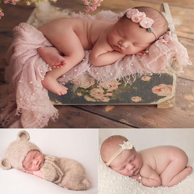 3 PCS Newborn Photography Props, 0-3 Months Baby Posing Aid Pillow, DIY Newborn Professional Photograph Shoot Set (Grey)