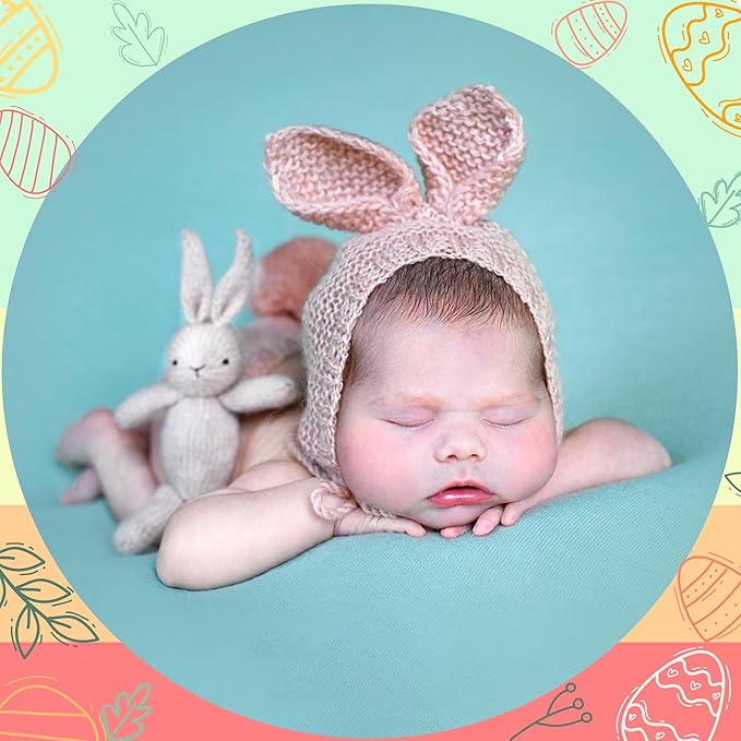 Easter Newborn Photography Props Bunny Outfit Crochet Baby Photoshoot Props Rabbit Carrot Set Baby Photo Prop Easter Gift