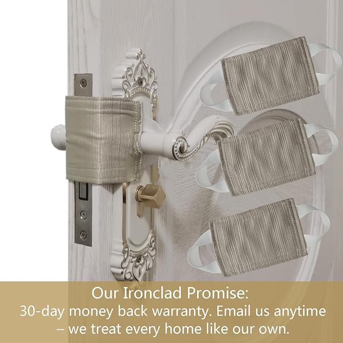 Door Latch Silencer, Quiet Door Closer Cushion, Padded Door Latch Cover for Baby, Nursery, Light Sleepers Noise Reduced Prevent from Locking for Toddler Safety - 4.1 * 3.1 inch, Brown, Pack-3