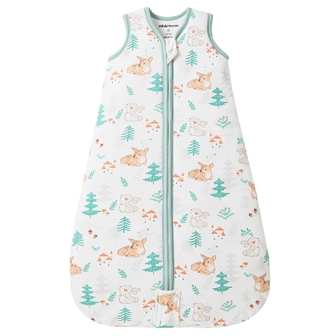 Baby Sleeping Bag 2.5 TOG Cotton Winter Sleep Sack for Newborn babies, Unisex Baby Wearable Blanket with Animal Patterns, Deer, XL