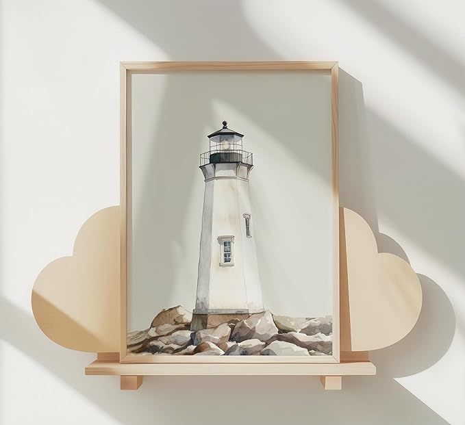 BMFLFWXE Vintage Nautical Nursery Wall Art Boy Coastal Canvas Posters Teddy Bear Sailor Pictures Navy Blue Ocean Sailboat and Lighthouse Painting Print Artwork for Kids Boy Room Playroom, Unframed