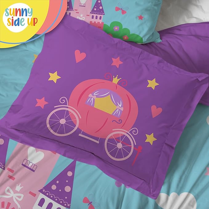 Sunny Side Up Magic Castle Twin Comforter Set - 5 Piece Kids Bedding Includes Comforter, Sheets & Pillow Cover - Super Soft Microfiber Bed Set