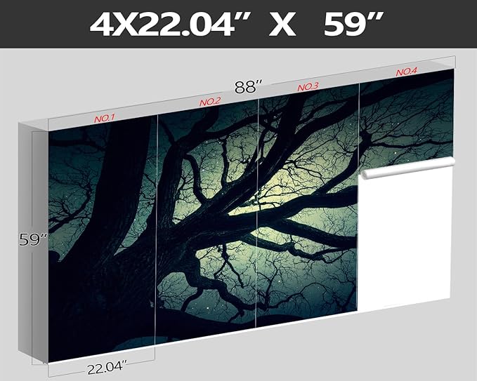 XMPMBM-Magic Forest backsplash Decorative Wallpaper Starry Sky Large Tree Bedroom Bathroom Wall Mural- W 88" X H 59"（36 Square Foot）