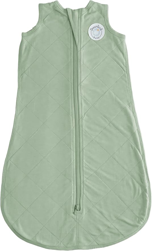Dreamland Baby Lightweight Bamboo Viscose Sleep Sack (0-6 Months). 1.0 TOG Ultra Soft Blanket w/ 2-Way Zipper. 95% Viscose, 5% Spandex (Sage). Mom-Owned US Business, Premium Materials