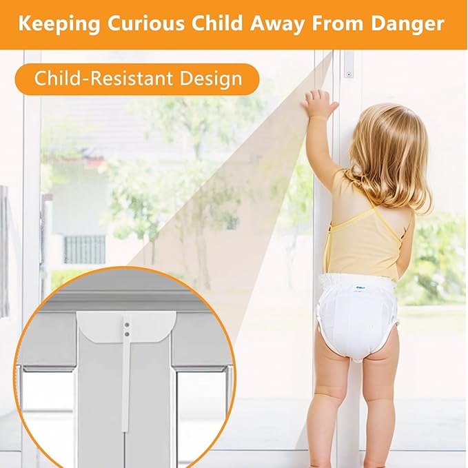 Adjustable Bifold Door Lock - Metal Child & Pet Proof Safety Locks for Cabinets, Closets, Pantry (0.6"-2" Door Thickness) No Drill Installation, White Finish w/Spare Screws (1 Pack)