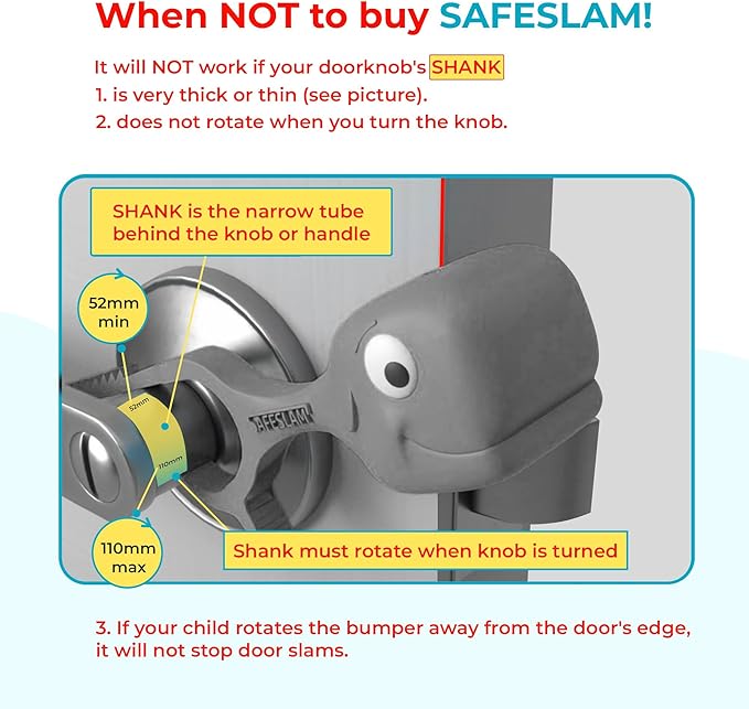 Baby Proofing Door Stopper, Door Pinch Guards Protect Child Fingers & PET Tails. Baby Safety Finger Protectors Prevent Pinch Injuries – Kids and Adults Love Whale Pinch Guard (Grey Pack of 2)