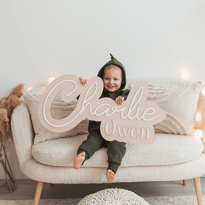 Baby Name Sign, Custom Nursery Name Sign, Wooden Kids Room Decor, Wall Decor
