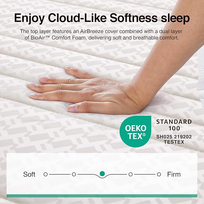 Novilla Full Size Mattress, 6 Inch Full Mattresses in a Box with Smarts™ Coil for Pressure Relief, Medium Plush Foam and Spring Hybrid Colchones with CertiPUR-US Certified for Kids