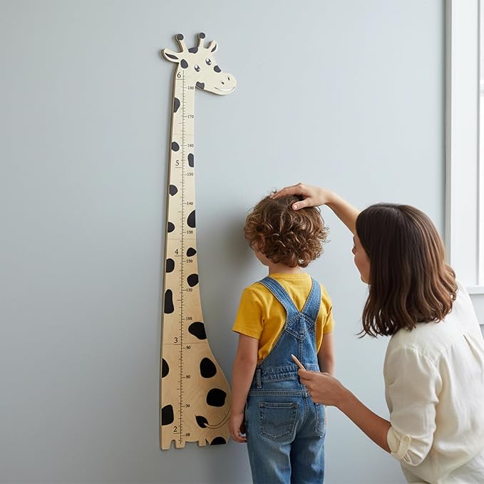 Wooden Height Chart for Kids, Giraffe Height Chart for Boy Girls, Growth Chart for Wall, Height Measurement for Kids, Nursery Decor Decoration Wall Art for Tracking Kids Tool