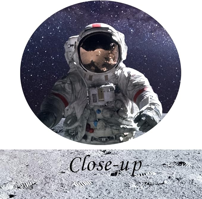 KREATIVE ARTS - Astronaut Standing on the Moon Overlooking Planet Earth Poster Canvas Print Wall Art Landscape Picture Printed on Canvas NASA Home Decoration Giclee Artwork Ready to Hang 20''x36''