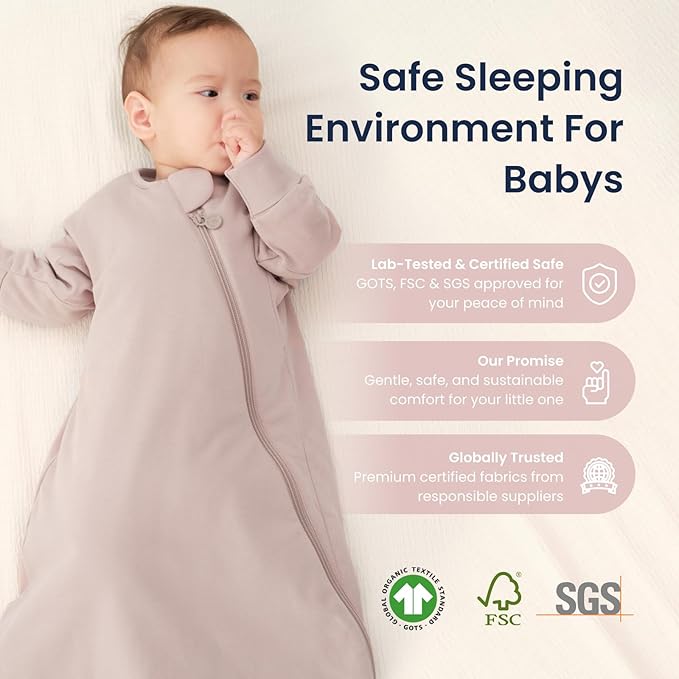 kaiya baby Unisex Sleeping Bag for Babies and Toddlers 2.5 Tog Sleep Sack, Long Sleeve Sleep Sack, Wearable Blanket Baby
