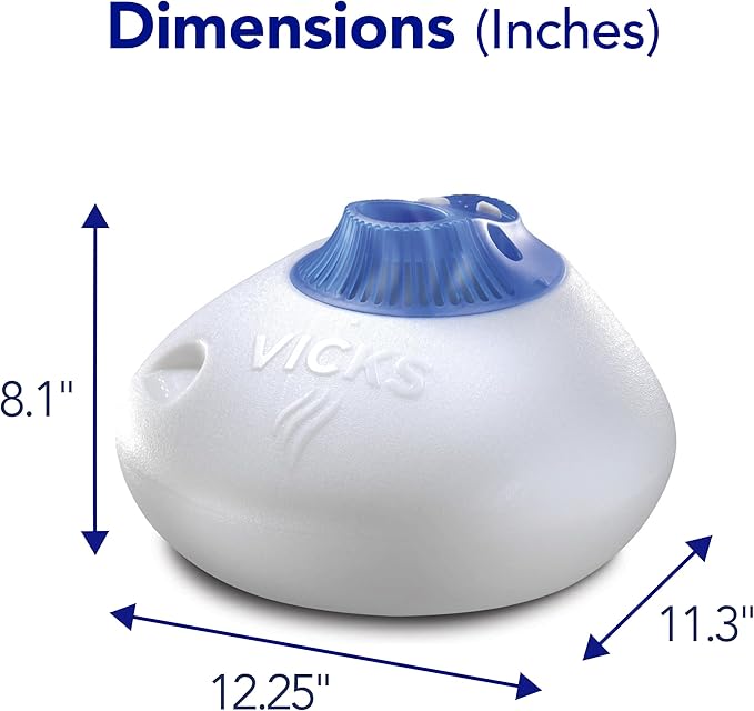Vicks Warm Steam Vaporizer, Small to Medium Rooms, 1.5 Gallon Tank – Warm Mist Humidifier for Baby and Kids Rooms with Night Light, Works with Vicks VapoPads and VapoSteam