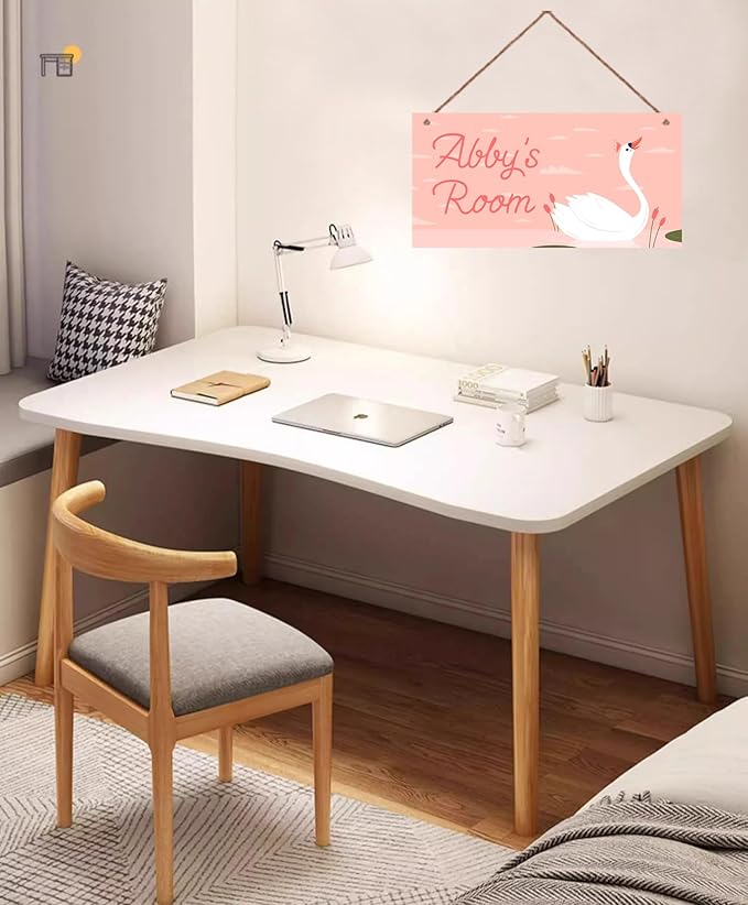 Personalized Swan Queen Sign For Girls Room Bedroom Custom Name Cute Animal Theme Kids Toddler Baby Nursery Door Plaque Pink Wall Art Decor For Little Man Cave