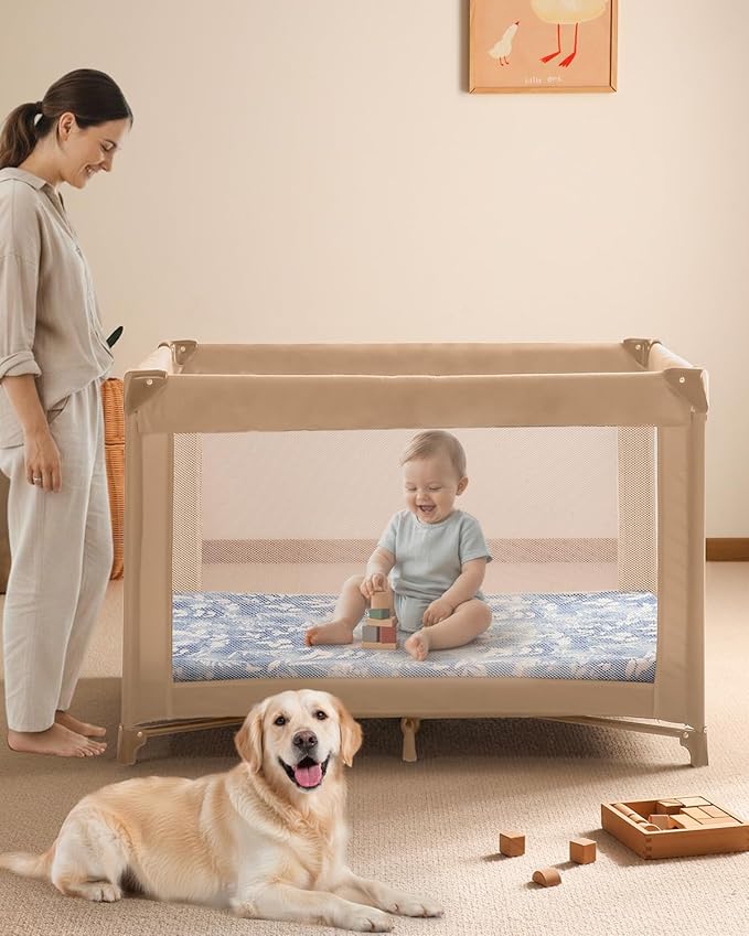 Yoofoss Muslin Pack and Play Sheets Fitted, Organic Mini Crib Sheets for Boys Girls, Playard Sheet Compatible with Pack N Play Mattress, Soft, Breathable and Durable 38"x26"