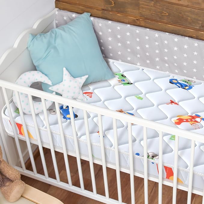 Premium Baby Mattress for Crib and Toddler Bed, 100% Knitted Fabric, Premium Fleece Surface-Hypoallergenic, Soft Breathable, 5" Thick-Firm and Optimal Support, Non-Toxic Crib Mattress