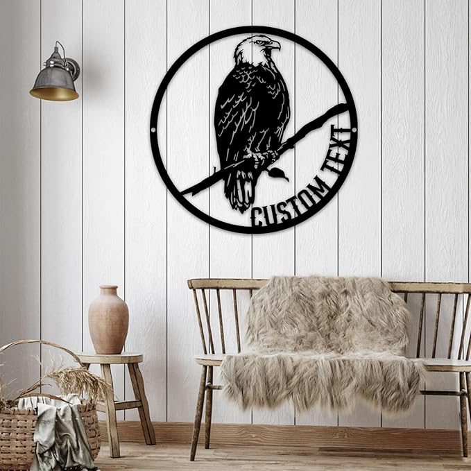 Metal Sign Customized, Personalized Eagle Wall Decor Indoor or Outdoor, Custom Signs Outdoor Metal, Cabin Decor, Porch Decor