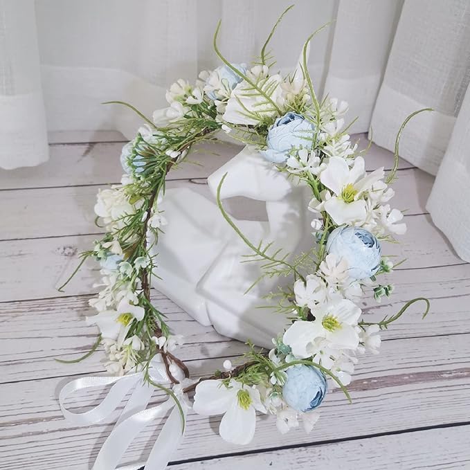 Floral Fall Camellia Flower Crown Rose Headpiece Wedding Bridal Flower Girl Halo Maternity Photo Props FL-03
