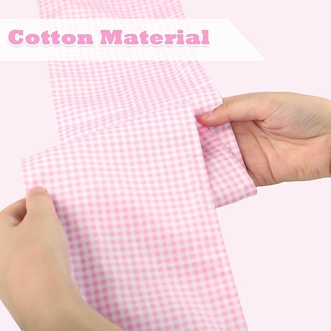 Newborn Swaddle Sash, Soft Cotton Bow Decorative Strap for Swaddles, Adorable Maternity Bow Sash, 70x5.5 Inch, Pink Plaid