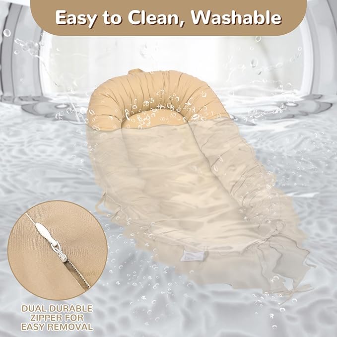 Baby Lounger, Infant Lounger for Newborn,Portable Baby Nest Cover Breathable & Soft, Newborn Essentials