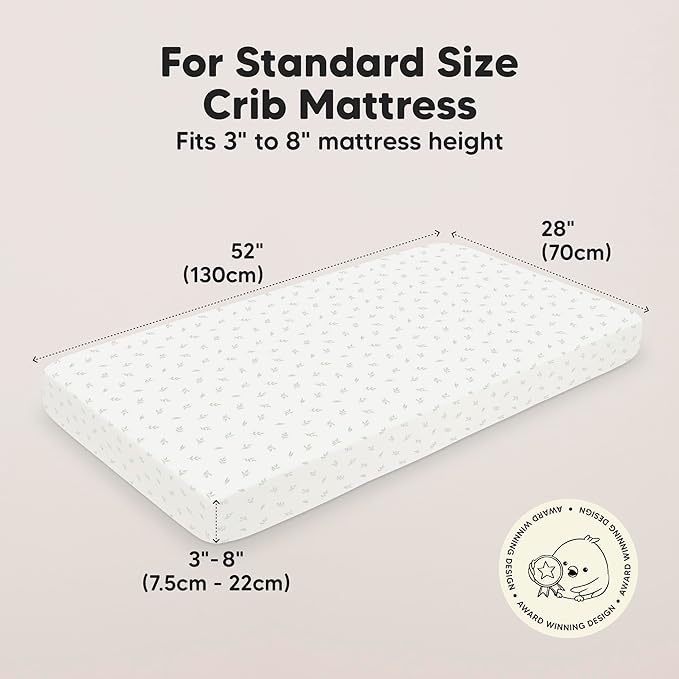 KeaBabies 2-Pack Baby Crib Sheets for Boys, Girls - 52x28 Viscose Derived from Bamboo Toddler Bed Sheets Neutral, Fitted Crib Mattress Cover for Standard Baby Bedding, Soft & Cozy (Herb)