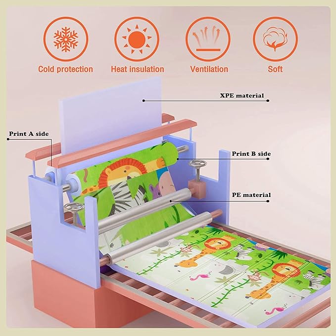 UANLAUO Baby Play Mat 59" x 59" Playmat for Infants - XPE Foam Floor Mats Foldable Design for Toddlers, Waterproof Infant Crawling Mats for Indoor/Outdoor, Thick Kids Mat for Babies 6-12 Months